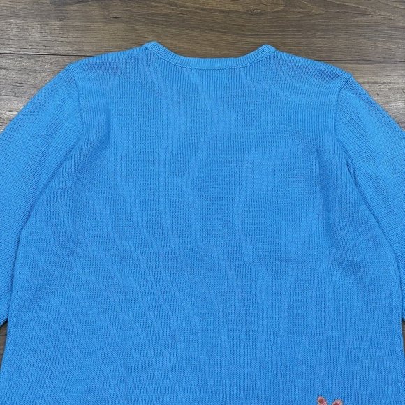 Quacker Factory Sweater Tunic Women Medium Embroidered Sea Life Seashell Coastal - Picture 9 of 12